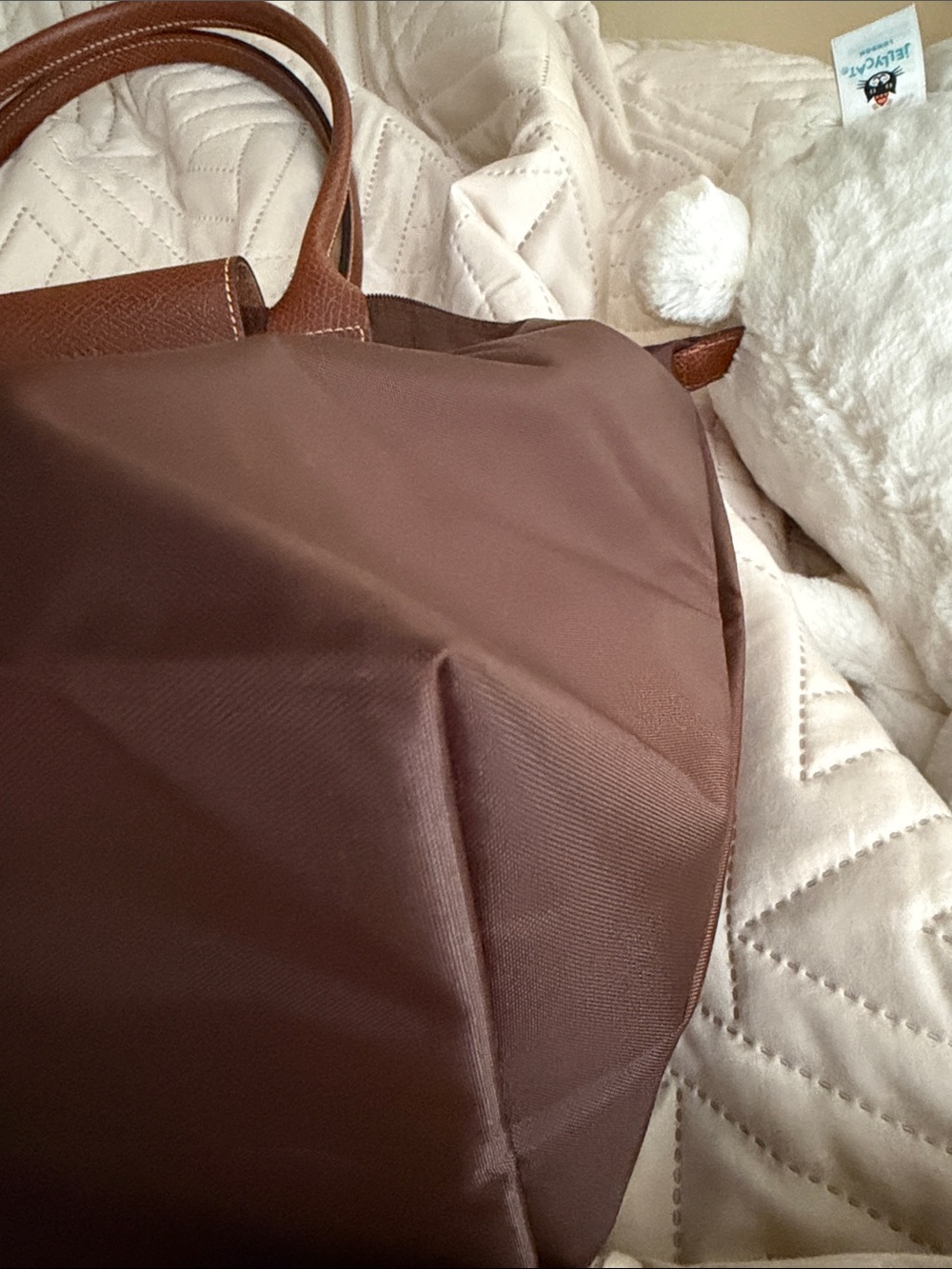 Longchamp Le Pliage Original Shoulder Tote in Brown - Picture 5 of 9